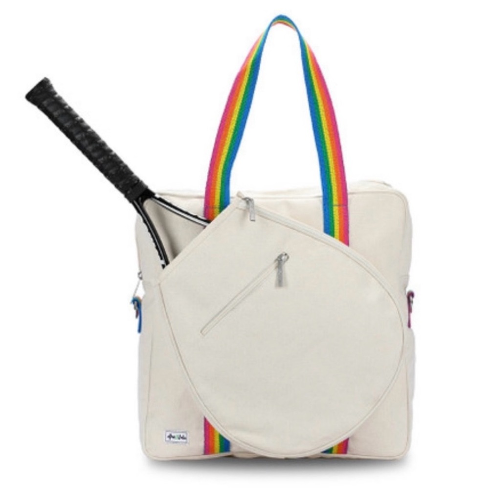 Ame & Lulu Pickleball and Tennis Bag with Rainbow Straps